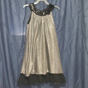 Girls silver and black dress